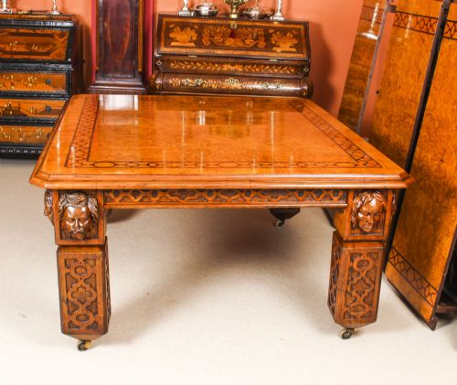 ANTIQUE 12FT ELIZABETHAN REVIVAL POLLARD OAK EXTENDING DINING TABLE 19TH C - ADDITIONAL PHOTO 11