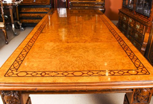 ANTIQUE 12FT ELIZABETHAN REVIVAL POLLARD OAK EXTENDING DINING TABLE 19TH C - ADDITIONAL PHOTO 18