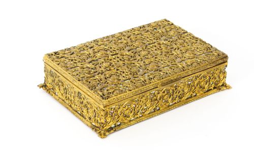 Antique French Ormolu and Mother of Pearl Casket C.1870 19th C
