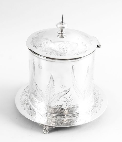 Antique Victorian Silver Plated Biscuit Sweet Box 19th C
