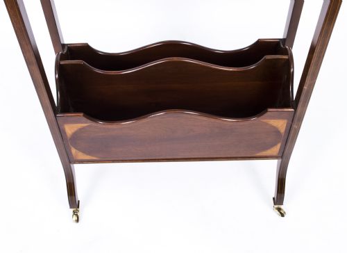 ANTIQUE EDWARDIAN INLAID MAHOGANY BOOKSTAND CIRCA 1900 - ADDITIONAL PHOTO 3