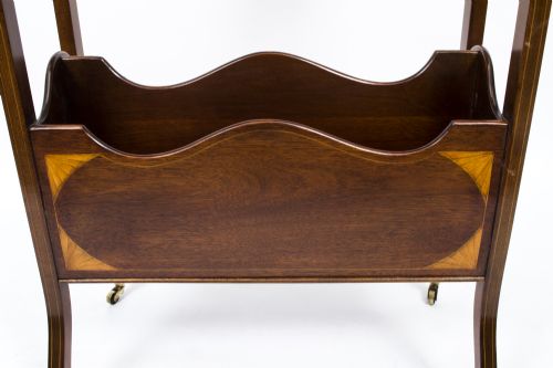 ANTIQUE EDWARDIAN INLAID MAHOGANY BOOKSTAND CIRCA 1900 - ADDITIONAL PHOTO 5