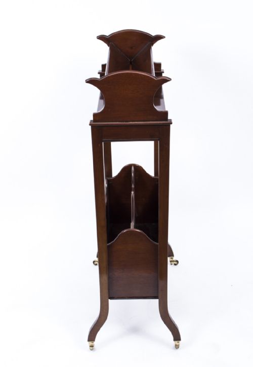 ANTIQUE EDWARDIAN INLAID MAHOGANY BOOKSTAND CIRCA 1900 - ADDITIONAL PHOTO 7