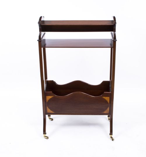 ANTIQUE EDWARDIAN INLAID MAHOGANY BOOKSTAND CIRCA 1900 - ADDITIONAL PHOTO 9