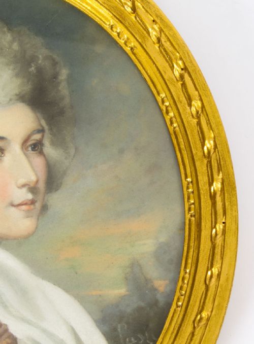 fig 4. Antique Pair French Pastel & Gouache Portraits Mid 19th Century
