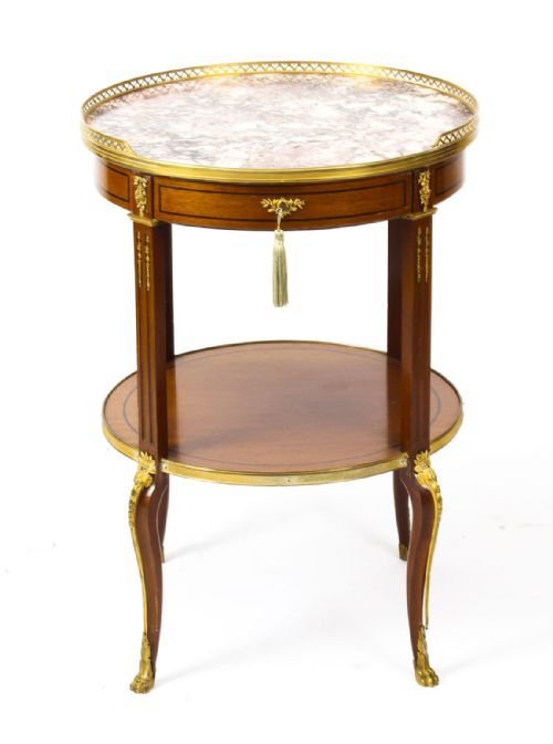 Antique French Louis Revival Marble & Ormolu Occasional Table 19th C
