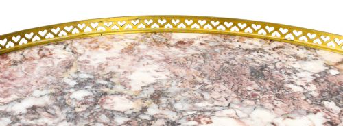 fig 4. Antique French Louis Revival Marble & Ormolu Occasional Table 19th C