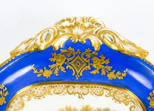 fig 3. Antique Royal Worcester Porcelain Landscape Dish 19th Century
