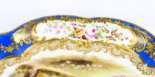 fig 5. Antique Royal Worcester Porcelain Landscape Dish 19th Century
