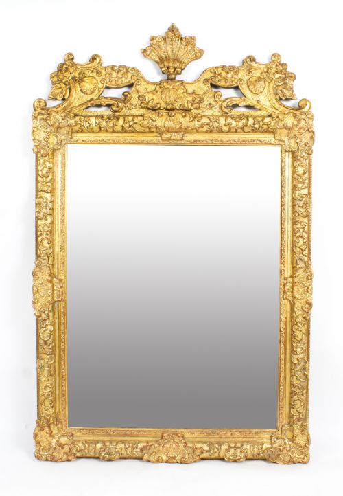 Antique French Louis Revival Giltwood Overmantel Mirror 19th C 156 X 98 Cm
