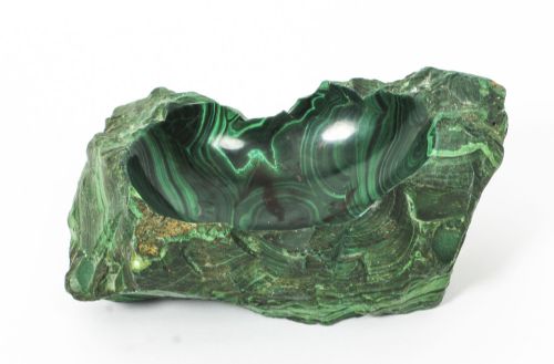 fig 1. Antique Solid Malachite Trinket Dish 20th Century