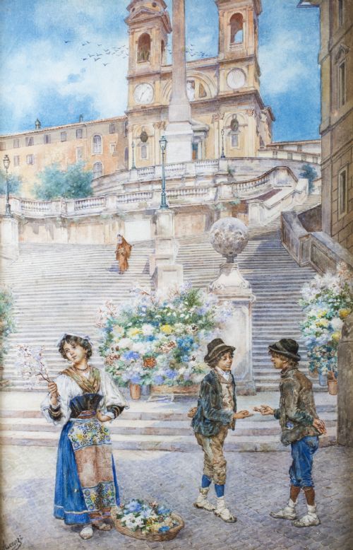 fig 1. Antique Watercolour Ettore Ascenzi