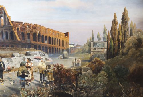 fig 3. Antique Oil Painting François Gérard 1770 - 1837 of The Colosseum Circa 1820