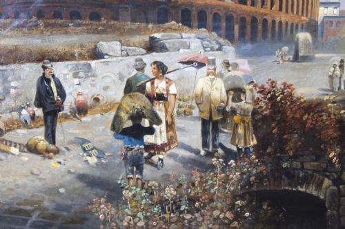 fig 4. Antique Oil Painting François Gérard 1770 - 1837 of The Colosseum Circa 1820