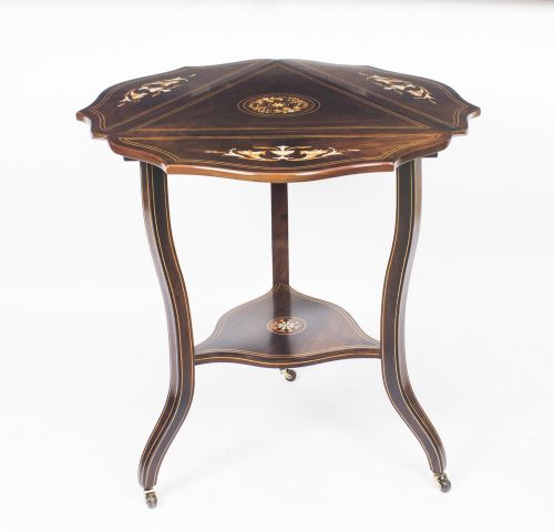 fig 1. Antique Edwardian Triple Drop Flap Occasional Side Table c.1900