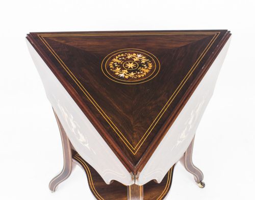 fig 2. Antique Edwardian Triple Drop Flap Occasional Side Table c.1900