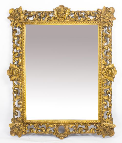 Antique Large Italian Gilded Florentine Mirror 18th Century - 145 X 119cm
