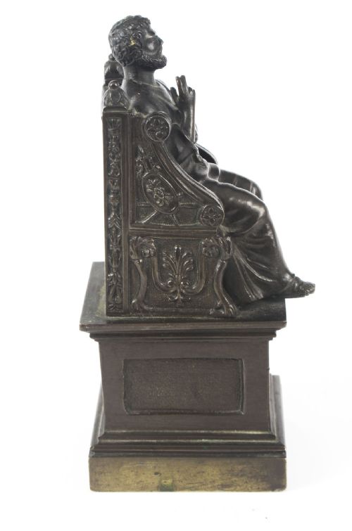 fig 4. Antique Italian Grand Tour Patinated Bronze Sculpture of St Peter 19th Century
