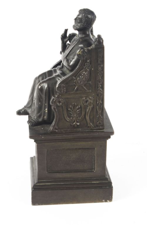 fig 6. Antique Italian Grand Tour Patinated Bronze Sculpture of St Peter 19th Century
