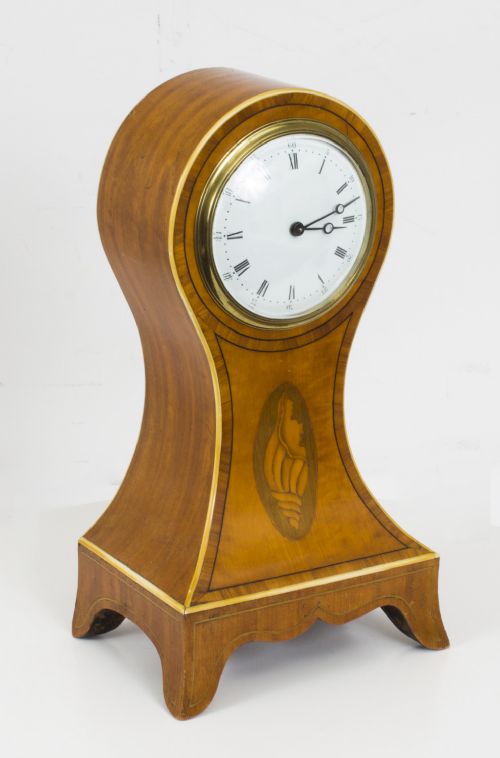 Antique Edwardian Inlaid Satinwood Mantle Clock C.1900
