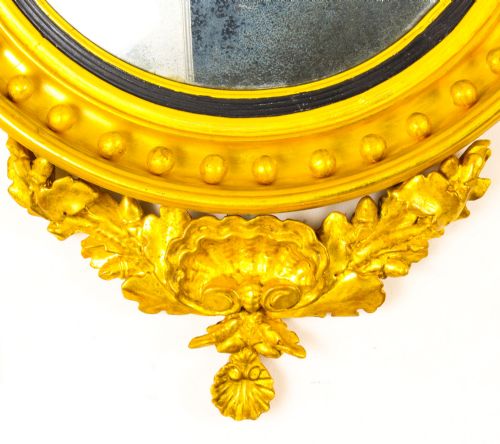 fig 4. Antique English Regency Giltwood Convex Mirror C1820 19th Century