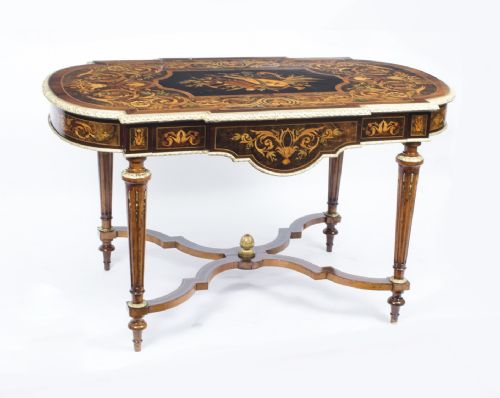 Antique Marquetry Bureau Plat Writing Table French C.1850
