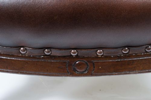 ANTIQUE PAIR ENGLISH VICTORIAN LEATHER ARMCHAIRS C1880 - ADDITIONAL PHOTO 7