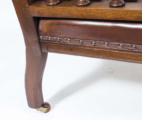 ANTIQUE PAIR ENGLISH VICTORIAN LEATHER ARMCHAIRS C1880 - ADDITIONAL PHOTO 11