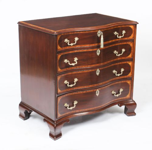 Antique Mahogany George III Serpentine Chest Drawers 18th Century
