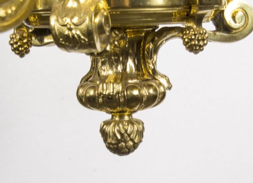 ANTIQUE FRENCH LOUIS XIV STYLE TWELVE BRANCH ORMOLU CHANDELIER C1900 - ADDITIONAL PHOTO 9
