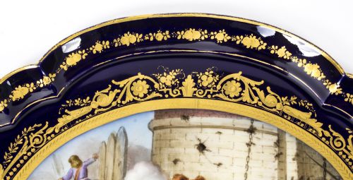 fig 2. Antique French Sevres Porcelain Tray signed Moreaux C1860
