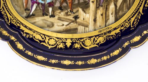 fig 3. Antique French Sevres Porcelain Tray signed Moreaux C1860
