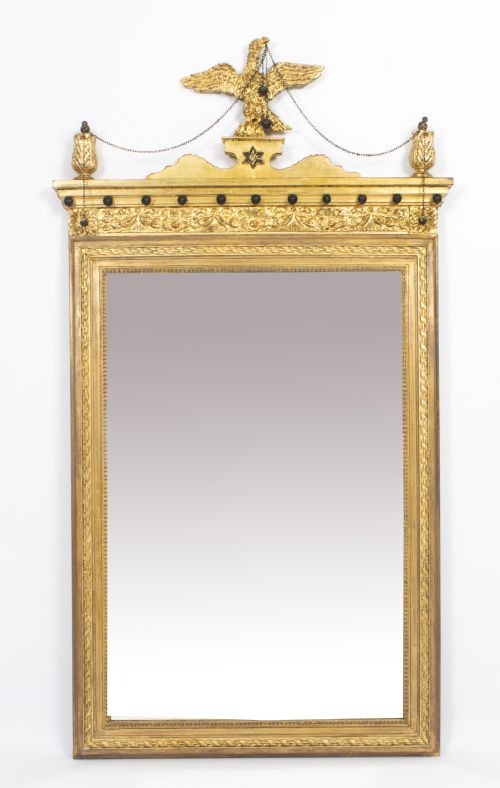 Antique George II Style Parcel Gilt Wall Mirror Circa 1860 143x73cm
