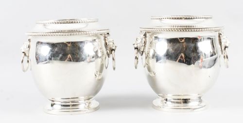 Antique Pair Old Sheffield Regency Wine Coolers C1820 19th Century
