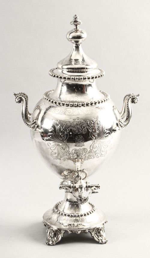 Antique English Victorian Silver Plated Samovar C.1860
