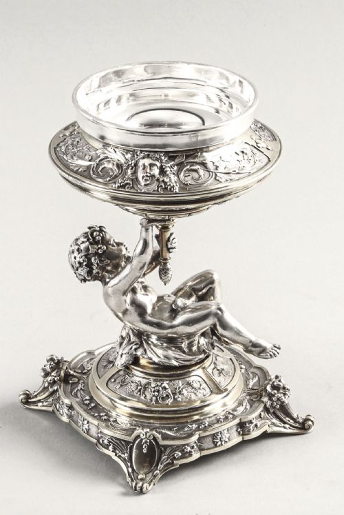 ANTIQUE PAIR ENGLISH VICTORIAN SILVER PLATE CUT GLASS CENTREPIECES 1883 19TH C - ADDITIONAL PHOTO 4
