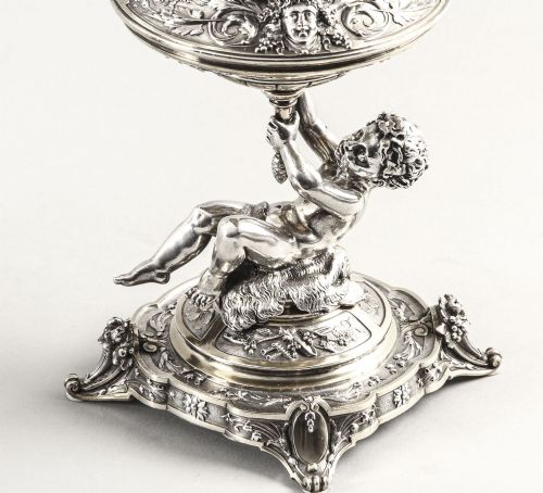 ANTIQUE PAIR ENGLISH VICTORIAN SILVER PLATE CUT GLASS CENTREPIECES 1883 19TH C - ADDITIONAL PHOTO 6