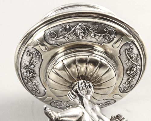 ANTIQUE PAIR ENGLISH VICTORIAN SILVER PLATE CUT GLASS CENTREPIECES 1883 19TH C - ADDITIONAL PHOTO 7