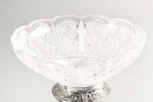 ANTIQUE PAIR ENGLISH VICTORIAN SILVER PLATE CUT GLASS CENTREPIECES 1883 19TH C - ADDITIONAL PHOTO 9