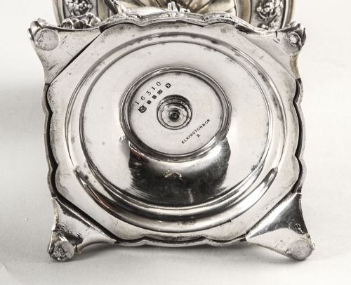 ANTIQUE PAIR ENGLISH VICTORIAN SILVER PLATE CUT GLASS CENTREPIECES 1883 19TH C - ADDITIONAL PHOTO 13