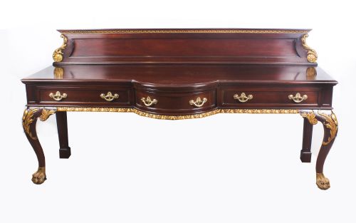 Antique Large Mahogany and Gilt Serving Table Sideboard 19th Century
