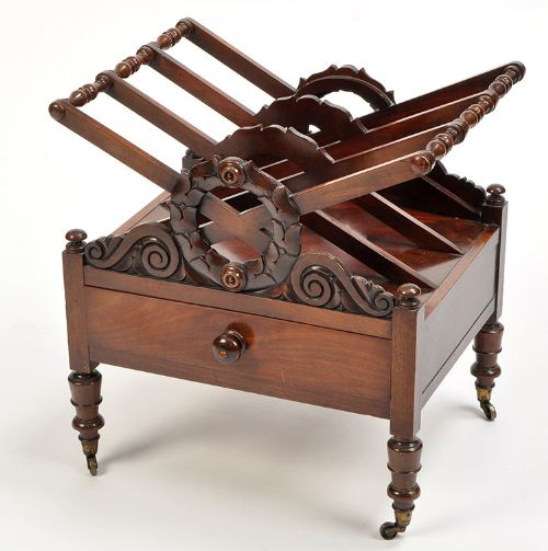 Antique Regency Mahogany Canterbury Cabinet C.1820
