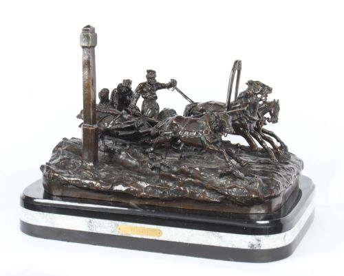 fig 4. Antique Large Russian Bronze Sculpture After Vasily Grachev 20th C