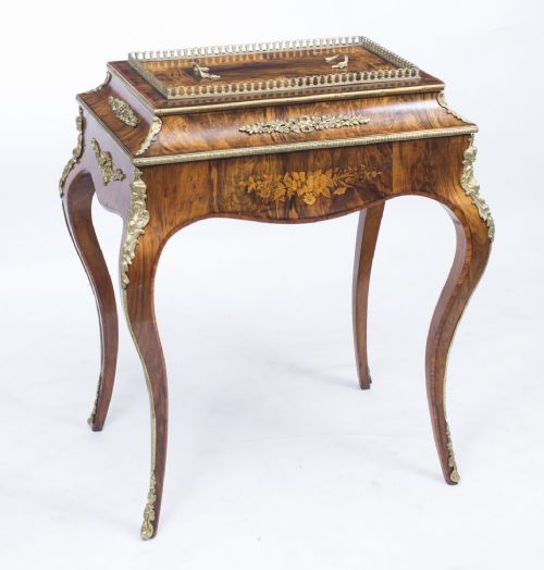 Antique French Louis Revival Burr Walnut Jardiniere C.1870
