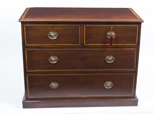 Antique Victorian Inlaid Mahogany Chest C.1880
