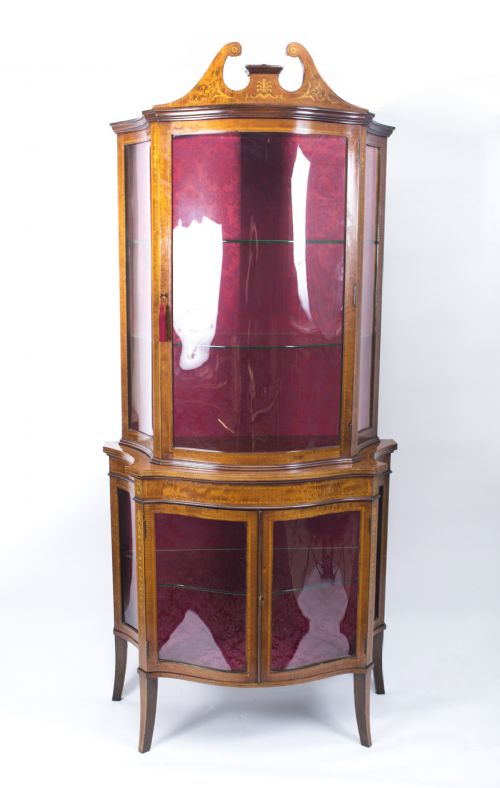 fig 1. Antique Edwardian Inlaid Display Cabinet c.1900
