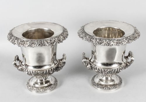 Antique Pair Old Sheffield Regency Wine Coolers by Creswick C1820 19th C
