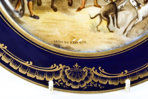 ANTIQUE FRENCH SEVRES PORCELAIN CABINET PLATE CAMP DU RAP 19TH CENTURY - ADDITIONAL PHOTO 6