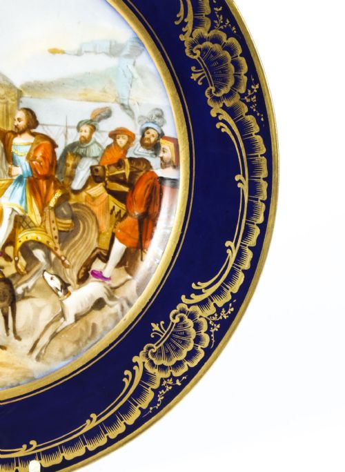 ANTIQUE FRENCH SEVRES PORCELAIN CABINET PLATE CAMP DU RAP 19TH CENTURY - ADDITIONAL PHOTO 7