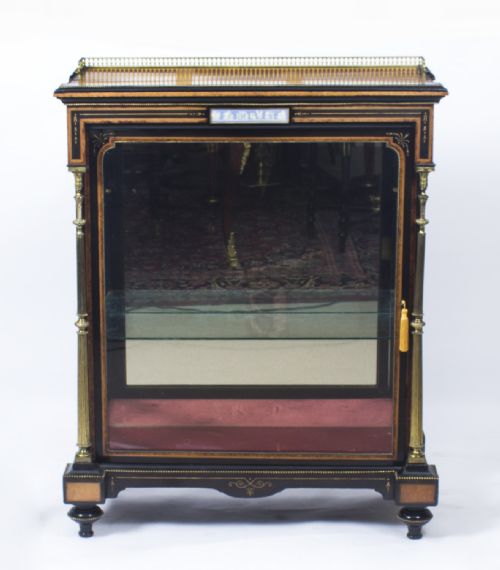 fig 1. Antique Victorian Amboyna & Ebonised Pier Cabinet 19th C
